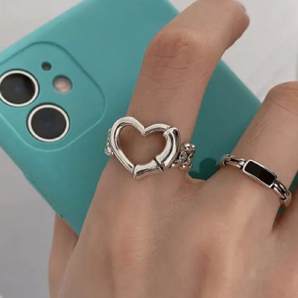 🤍Insta ring HEART ring sterling silver ring - Picture 2 of 5